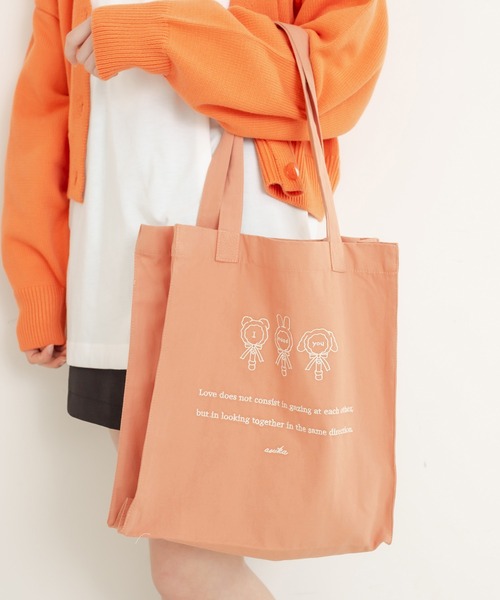 OLIVE des OLIVE（オリーブデオリーブ）の「olive×asukaカラフルトート（トートバッグ・レディース・ラベンダー/イエロー/オレンジ/ブラック/ピンク/レッド/サックスブルー/アイボリー/ミント・FREE）」の9枚目の写真