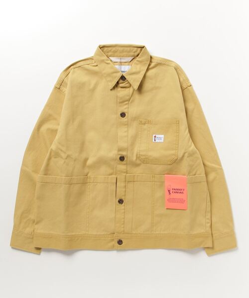 PARROTT CANVAS(パロットキャンバス)の「PARROTT CANVAS/パロットキャンバス ウィルミントンツールジャケット(カバーオール・レディース・ネイビー/キナリ/グリーン/モカ/イエロー/ブルー・S/M/L)」の1枚目の写真