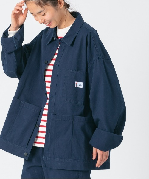 PARROTT CANVAS(パロットキャンバス)の「PARROTT CANVAS/パロットキャンバス ウィルミントンツールジャケット(カバーオール・レディース・ネイビー/キナリ/グリーン/モカ/イエロー/ブルー・S/M/L)」の5枚目の写真