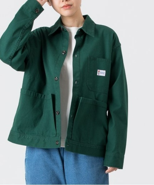 PARROTT CANVAS(パロットキャンバス)の「PARROTT CANVAS/パロットキャンバス ウィルミントンツールジャケット(カバーオール・レディース・ネイビー/キナリ/グリーン/モカ/イエロー/ブルー・S/M/L)」の4枚目の写真