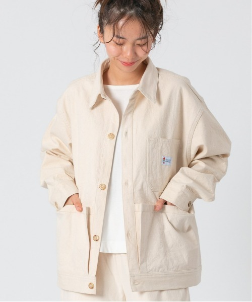 PARROTT CANVAS(パロットキャンバス)の「PARROTT CANVAS/パロットキャンバス ウィルミントンツールジャケット(カバーオール・レディース・ネイビー/キナリ/グリーン/モカ/イエロー/ブルー・S/M/L)」の2枚目の写真