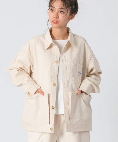 PARROTT CANVAS(パロットキャンバス)の「PARROTT CANVAS/パロットキャンバス ウィルミントンツールジャケット(カバーオール・レディース・ネイビー/キナリ/グリーン/モカ/イエロー/ブルー・S/M/L)」の10枚目の写真