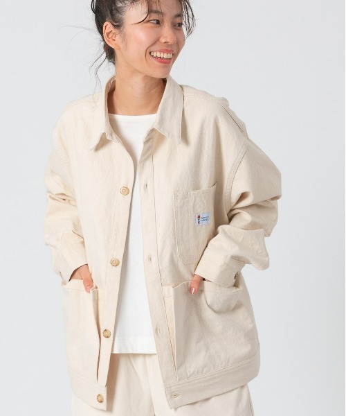 PARROTT CANVAS(パロットキャンバス)の「PARROTT CANVAS/パロットキャンバス ウィルミントンツールジャケット(カバーオール・レディース・ネイビー/キナリ/グリーン/モカ/イエロー/ブルー・S/M/L)」の11枚目の写真