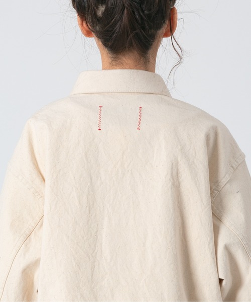 PARROTT CANVAS(パロットキャンバス)の「PARROTT CANVAS/パロットキャンバス ウィルミントンツールジャケット(カバーオール・レディース・ネイビー/キナリ/グリーン/モカ/イエロー/ブルー・S/M/L)」の13枚目の写真