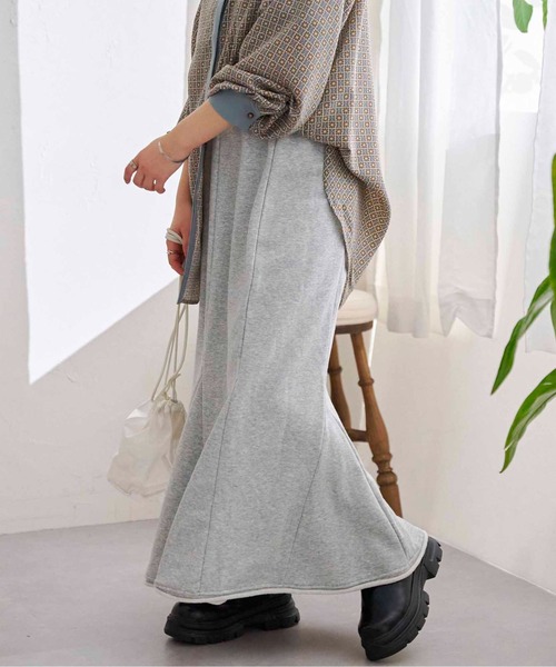 CPCM（シーピーシーエム）の「裏毛ハギマーメイドスカート（スカート・レディース・オレンジ/グレー/ブルー/グリーン・FREE）」の2枚目の写真