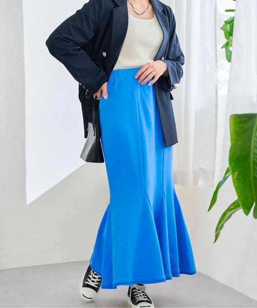 CPCM（シーピーシーエム）の「裏毛ハギマーメイドスカート（スカート・レディース・オレンジ/グレー/ブルー/グリーン・FREE）」の4枚目の写真