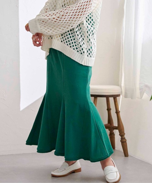 CPCM（シーピーシーエム）の「裏毛ハギマーメイドスカート（スカート・レディース・オレンジ/グレー/ブルー/グリーン・FREE）」の3枚目の写真