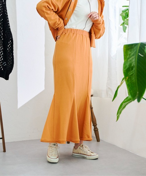 CPCM（シーピーシーエム）の「裏毛ハギマーメイドスカート（スカート・レディース・オレンジ/グレー/ブルー/グリーン・FREE）」の7枚目の写真