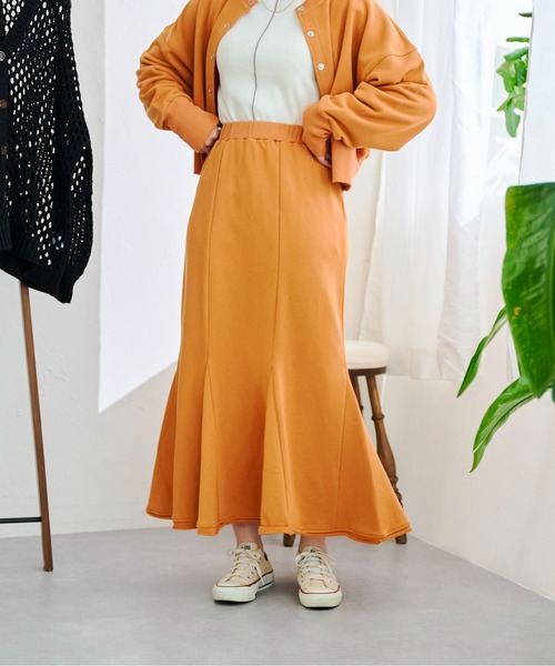 CPCM（シーピーシーエム）の「裏毛ハギマーメイドスカート（スカート・レディース・オレンジ/グレー/ブルー/グリーン・FREE）」の8枚目の写真