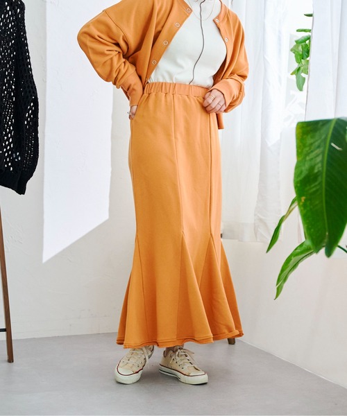 CPCM（シーピーシーエム）の「裏毛ハギマーメイドスカート（スカート・レディース・オレンジ/グレー/ブルー/グリーン・FREE）」の9枚目の写真