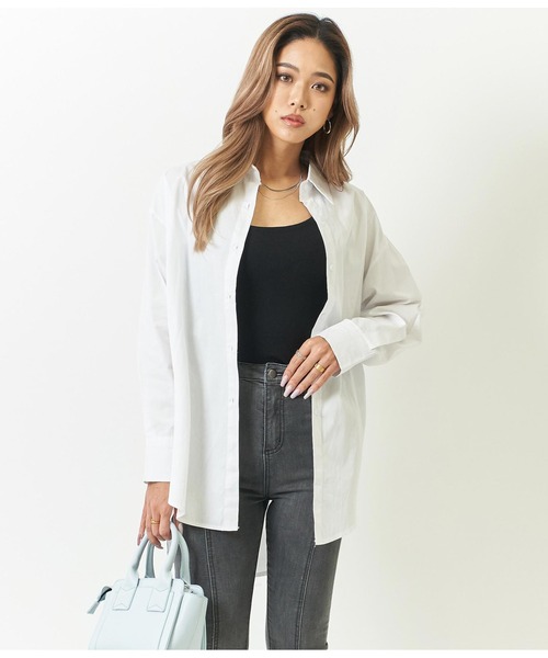 ANAP（アナップ）の「オーバーサイズシンプルシャツ（シャツ/ブラウス・レディース・ホワイト/ベージュ/イエロー/ブルー・FREE）」の2枚目の写真