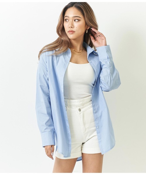 ANAP（アナップ）の「オーバーサイズシンプルシャツ（シャツ/ブラウス・レディース・ホワイト/ベージュ/イエロー/ブルー・FREE）」の3枚目の写真