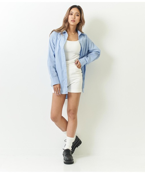 ANAP（アナップ）の「オーバーサイズシンプルシャツ（シャツ/ブラウス・レディース・ホワイト/ベージュ/イエロー/ブルー・FREE）」の8枚目の写真