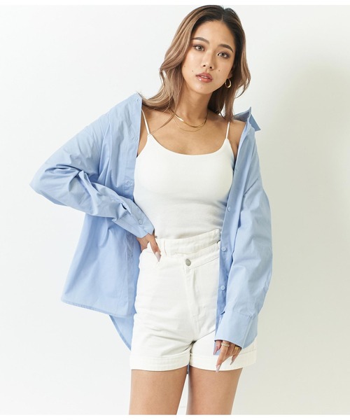 ANAP（アナップ）の「オーバーサイズシンプルシャツ（シャツ/ブラウス・レディース・ホワイト/ベージュ/イエロー/ブルー・FREE）」の7枚目の写真