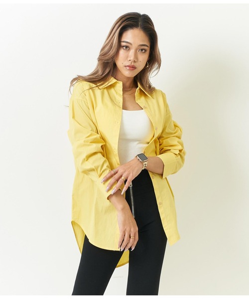 ANAP（アナップ）の「オーバーサイズシンプルシャツ（シャツ/ブラウス・レディース・ホワイト/ベージュ/イエロー/ブルー・FREE）」の9枚目の写真