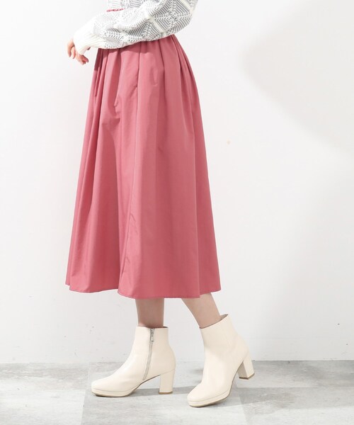 DRESKIP（ドレスキップ）の「◆タックギャザースカート（スカート・レディース・ブラック/レモンイエロー/ベージュ/ピンク系・02/03/04）」の6枚目の写真