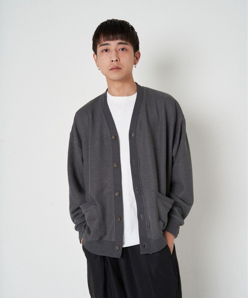 JACKROSE（ジャックローズ）の「JE・ニット変り網ルーズカーディガン（カーディガン/ボレロ・メンズ・パープル/サックスブルー/グリーン/チャコール・M/L）」の14枚目の写真