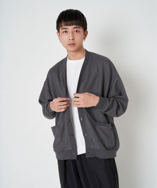 JACKROSE（ジャックローズ）の「JE・ニット変り網ルーズカーディガン（カーディガン/ボレロ・メンズ・パープル/サックスブルー/グリーン/チャコール・M/L）」の15枚目の写真