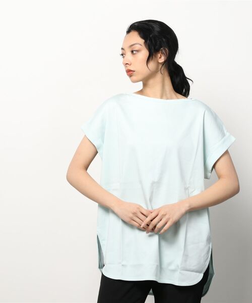 TIGORA(ティゴラ)の「ティゴラ TIGORA SMARTシルケットコットン半袖Tシャツ(Tシャツ/カットソー・レディース・ライトベージュ/ホワイト/ライトグリーン/ブラック・L/S/M/XL)」の1枚目の写真