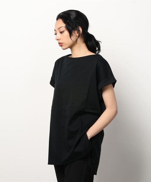 TIGORA(ティゴラ)の「ティゴラ TIGORA SMARTシルケットコットン半袖Tシャツ(Tシャツ/カットソー・レディース・ライトベージュ/ホワイト/ライトグリーン/ブラック・L/S/M/XL)」の3枚目の写真
