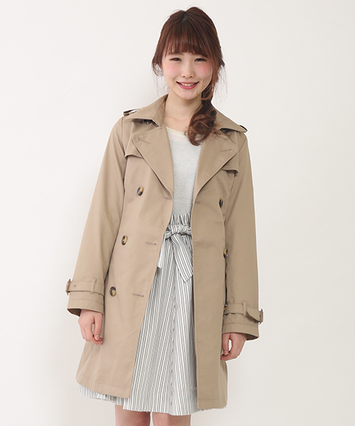 one after another NICE CLAUP（ワンアフターアナザーナイスクラップ）の「【 non-no5月号掲載 ナイスクラップ】トレンチコート（トレンチコート・レディース・ライトベージュ/ベージュ/ネイビー・MEDIUM/LARGE）」の2枚目の写真