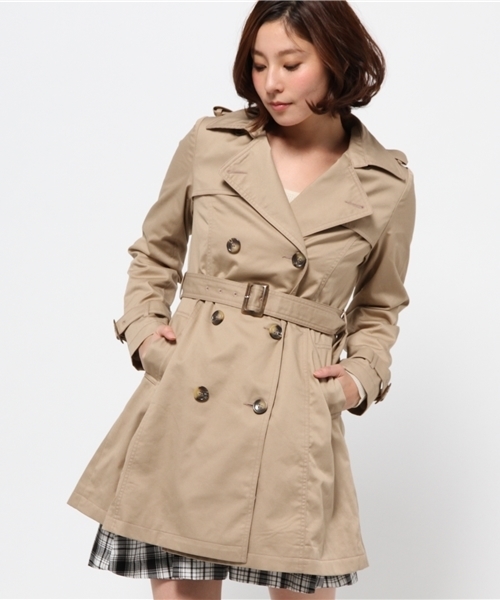 one after another NICE CLAUP（ワンアフターアナザーナイスクラップ）の「【 non-no5月号掲載 ナイスクラップ】トレンチコート（トレンチコート・レディース・ライトベージュ/ベージュ/ネイビー・MEDIUM/LARGE）」の21枚目の写真