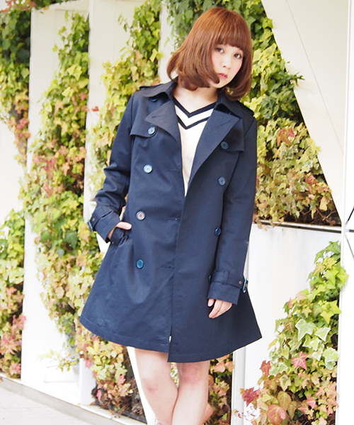 one after another NICE CLAUP（ワンアフターアナザーナイスクラップ）の「【 non-no5月号掲載 ナイスクラップ】トレンチコート（トレンチコート・レディース・ライトベージュ/ベージュ/ネイビー・MEDIUM/LARGE）」の6枚目の写真