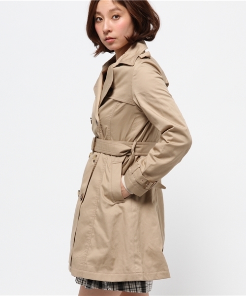 one after another NICE CLAUP（ワンアフターアナザーナイスクラップ）の「【 non-no5月号掲載 ナイスクラップ】トレンチコート（トレンチコート・レディース・ライトベージュ/ベージュ/ネイビー・MEDIUM/LARGE）」の15枚目の写真