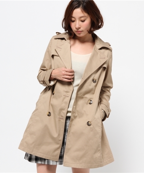one after another NICE CLAUP（ワンアフターアナザーナイスクラップ）の「【 non-no5月号掲載 ナイスクラップ】トレンチコート（トレンチコート・レディース・ライトベージュ/ベージュ/ネイビー・MEDIUM/LARGE）」の17枚目の写真