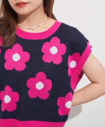 フラワーニットベスト