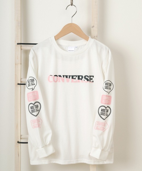 セール Converse コンバース ビッグシルエット ブランドロゴ 袖プリント キッズ長袖リブtシャツ 140ｃｍ 160ｃｍ Tシャツ カットソー Converse コンバース のファッション通販 Zozotown