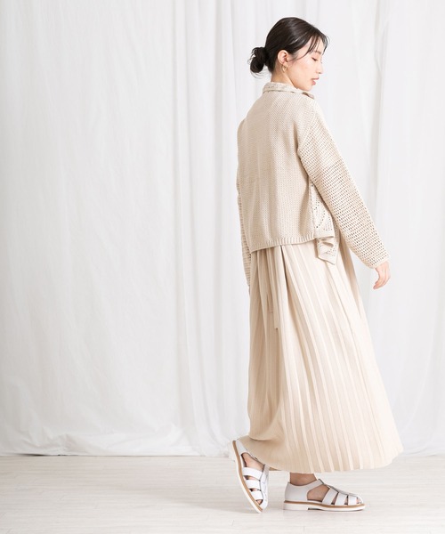 Boutique Ordinary（ブティークオーディナリー）の「ニットプリーツキャミワンピース（ワンピース・レディース・オフホワイト・FREE）」の6枚目の写真