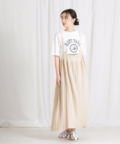 Boutique Ordinary（ブティークオーディナリー）の「ニットプリーツキャミワンピース（ワンピース・レディース・オフホワイト・FREE）」の10枚目の写真