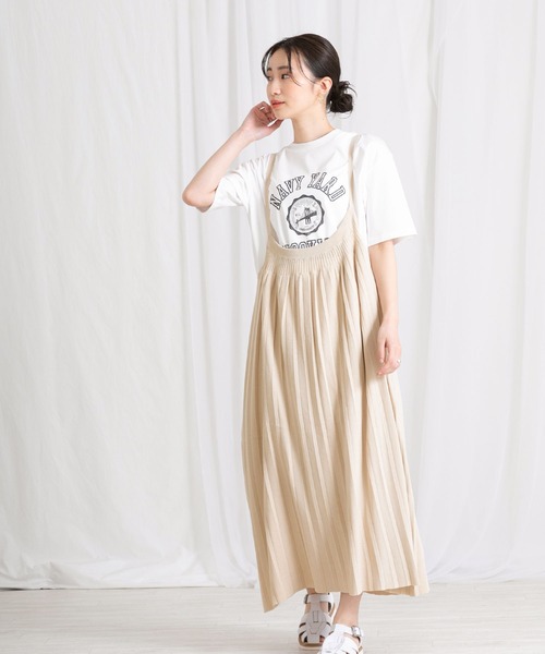 Boutique Ordinary（ブティークオーディナリー）の「ニットプリーツキャミワンピース（ワンピース・レディース・オフホワイト・FREE）」の7枚目の写真