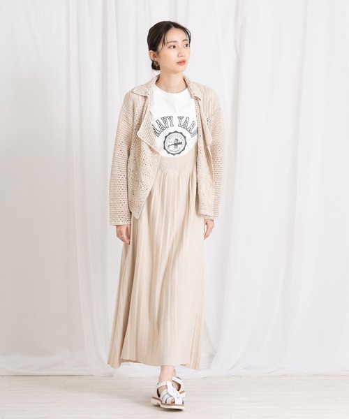 Boutique Ordinary（ブティークオーディナリー）の「ニットプリーツキャミワンピース（ワンピース・レディース・オフホワイト・FREE）」の3枚目の写真