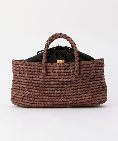 NOLLEY’S(ノーリーズ)の「【Le voyage en panie/ ルヴォヤージュエンバニエ】◇【WEB限定】編みハンドルフラットかご(かごバッグ・レディース・ベージュ/ベージュ系その他3/ブラウン・FREE)」の2枚目の写真