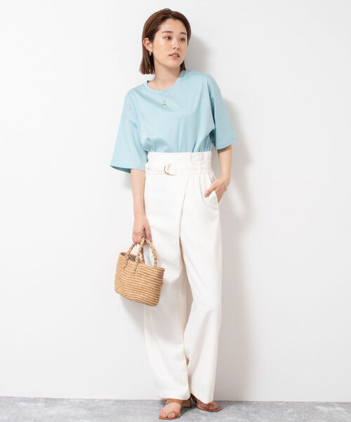 NOLLEY’S(ノーリーズ)の「【Le voyage en panie/ ルヴォヤージュエンバニエ】◇【WEB限定】編みハンドルフラットかご(かごバッグ・レディース・ベージュ/ベージュ系その他3/ブラウン・FREE)」の5枚目の写真