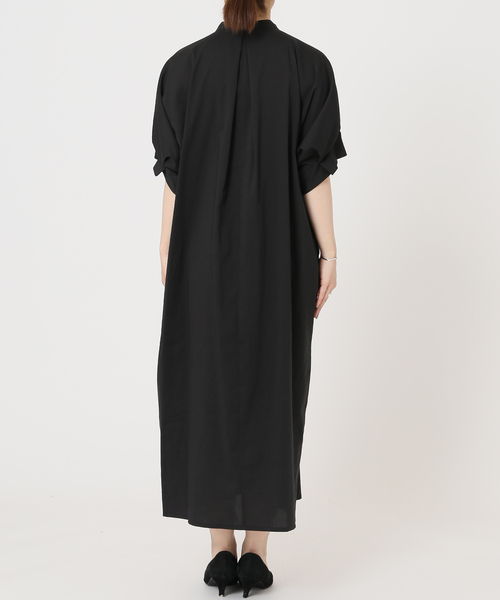 美品ジャーナルスタンダードレサージュ☆ドット タックスリーブワンピース F 黒 journal standard L'essage（ジャーナルスタンダードレサージュ