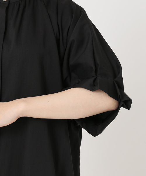 美品ジャーナルスタンダードレサージュ☆ドット タックスリーブワンピース F 黒 journal standard L'essage（ジャーナルスタンダードレサージュ