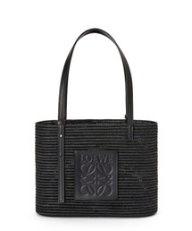 スクエア バスケットバッグ スモール (ラフィア＆カーフ)