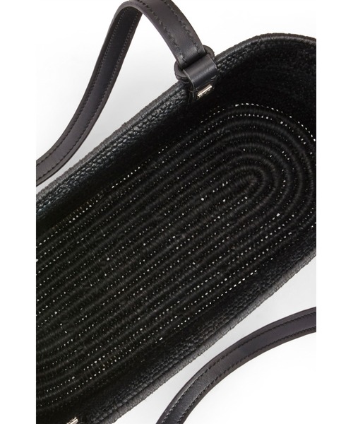 LOEWE（ロエベ）の「スクエア バスケットバッグ スモール (ラフィア＆カーフ)（かごバッグ・レディース・ブラック×ブラック・ONE SIZE）」の4枚目の写真