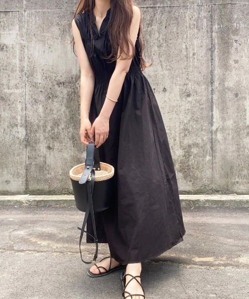 StyleSea（スタイルシー）の「コットンブロードシャーリングワンピース（ワンピース・レディース・ホワイト/ブラック/オレンジ/ブルー・MEDIUM）」の2枚目の写真