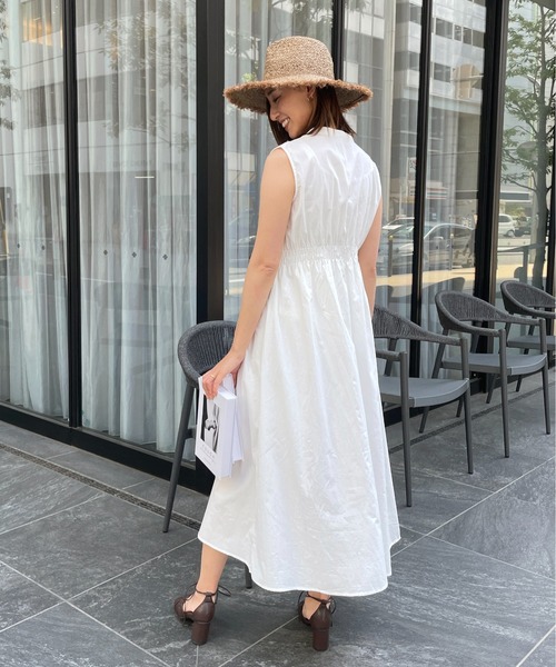 StyleSea（スタイルシー）の「コットンブロードシャーリングワンピース（ワンピース・レディース・ホワイト/ブラック/オレンジ/ブルー・MEDIUM）」の10枚目の写真