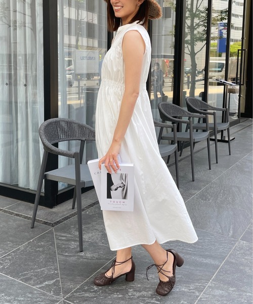 StyleSea（スタイルシー）の「コットンブロードシャーリングワンピース（ワンピース・レディース・ホワイト/ブラック/オレンジ/ブルー・MEDIUM）」の8枚目の写真