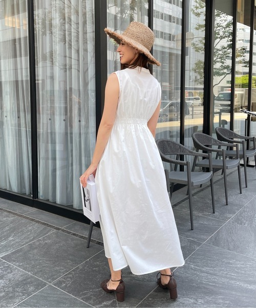 StyleSea（スタイルシー）の「コットンブロードシャーリングワンピース（ワンピース・レディース・ホワイト/ブラック/オレンジ/ブルー・MEDIUM）」の11枚目の写真