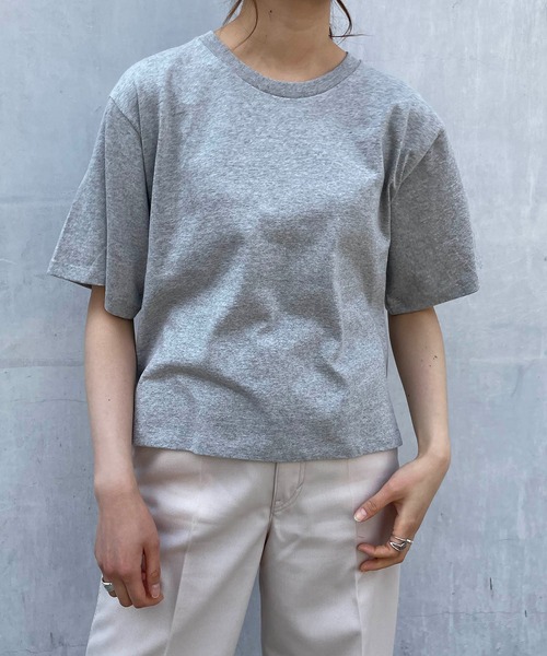 TRUSS（トラス）の「TRUSS/CROSS&STITCH / オープンエンド マックスウェイト ウィメンズオーバーTシャツ / OE1301-2（Tシャツ/カットソー・レディース・ベージュ/カーキ/グレー/ブラック/ホワイト・MEDIUM）」の4枚目の写真