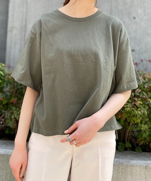 TRUSS（トラス）の「TRUSS/CROSS&STITCH / オープンエンド マックスウェイト ウィメンズオーバーTシャツ / OE1301-2（Tシャツ/カットソー・レディース・ベージュ/カーキ/グレー/ブラック/ホワイト・MEDIUM）」の5枚目の写真