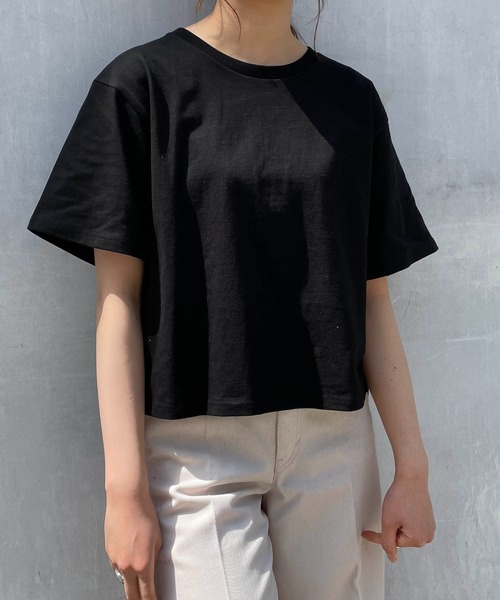 TRUSS（トラス）の「TRUSS/CROSS&STITCH / オープンエンド マックスウェイト ウィメンズオーバーTシャツ / OE1301-2（Tシャツ/カットソー・レディース・ベージュ/カーキ/グレー/ブラック/ホワイト・MEDIUM）」の3枚目の写真