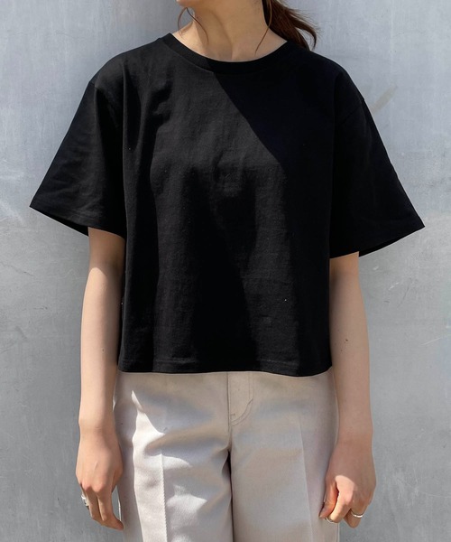 TRUSS（トラス）の「TRUSS/CROSS&STITCH / オープンエンド マックスウェイト ウィメンズオーバーTシャツ / OE1301-2（Tシャツ/カットソー・レディース・ベージュ/カーキ/グレー/ブラック/ホワイト・MEDIUM）」の8枚目の写真