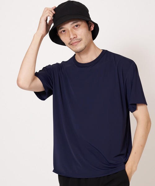 OUTDOOR PRODUCTS(アウトドアプロダクツ)の「超接触冷感 ジャガードメッシュクルーネック半袖Tシャツ(Tシャツ/カットソー・メンズ・ネイビー/ブラック/ホワイト/ライトグレー・MEDIUM/X-LARGE/SMALL/LARGE)」の20枚目の写真